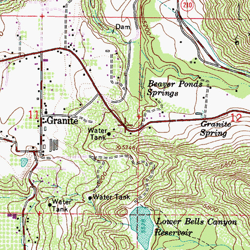 Topographic Map of Villas La Montagne, UT