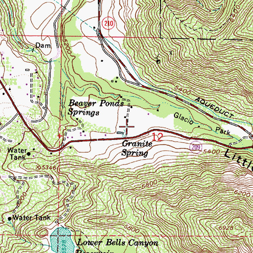 Topographic Map of Little Cottonwood, UT