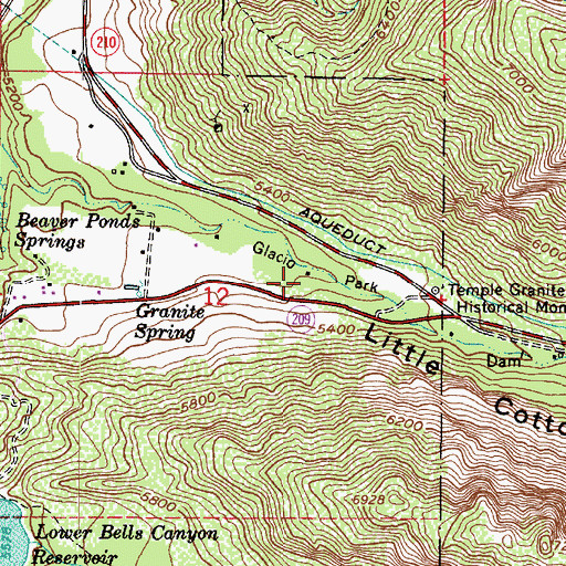 Topographic Map of Little Cottonwood East, UT