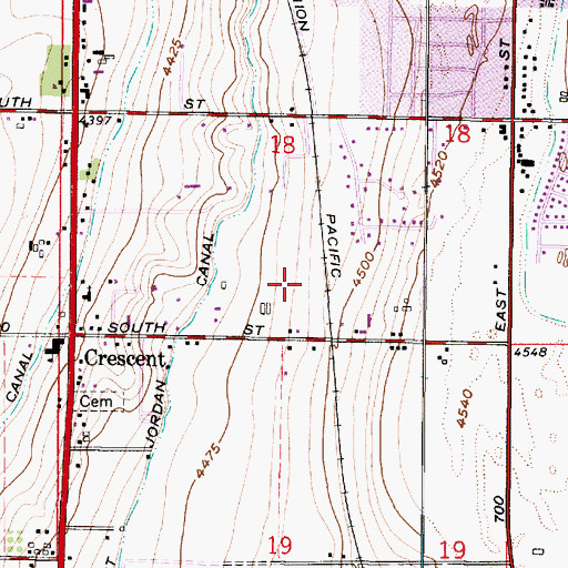 Topographic Map of Crescent Ridge, UT
