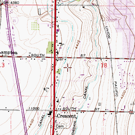 Topographic Map of Transwest Village, UT