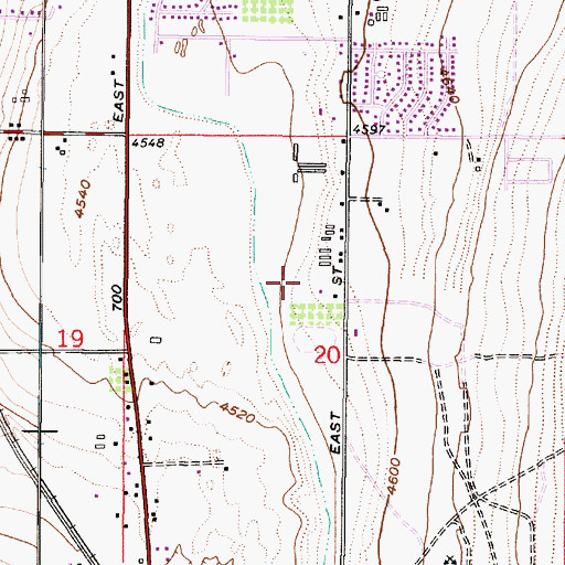 Topographic Map of Hawkwood Estates, UT