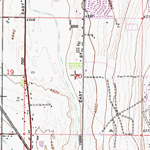 Topographic Map of Berg Estates, UT