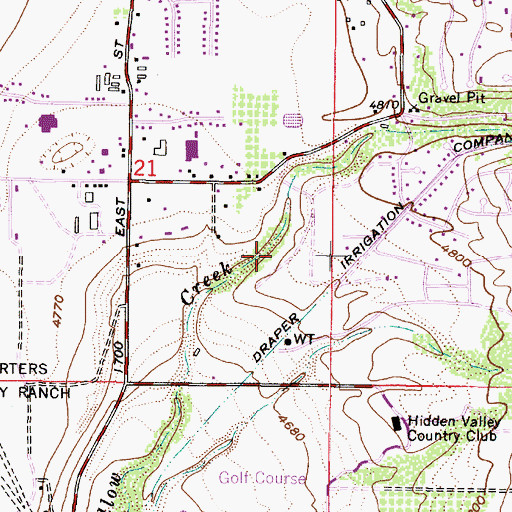 Topographic Map of Hickory Valley Estates, UT