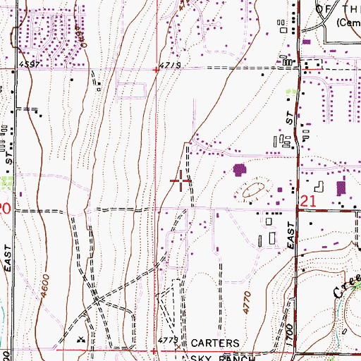 Topographic Map of Wildwood Estates, UT