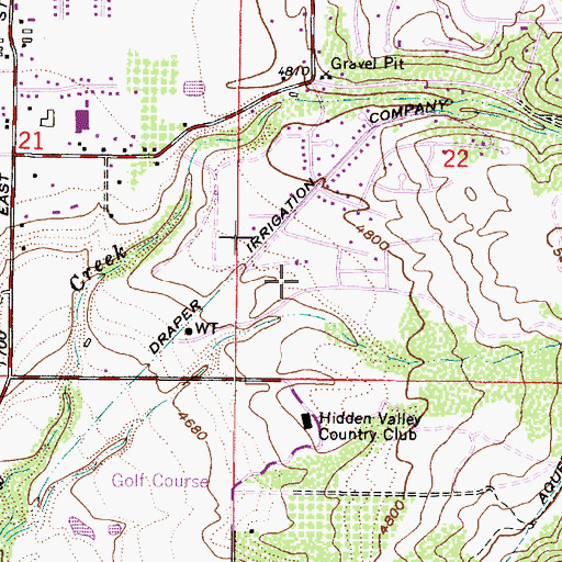 Topographic Map of Hickory Valley, UT