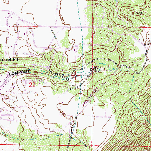 Topographic Map of Rockhampton Estates, UT