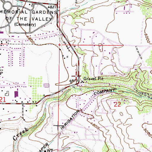Topographic Map of Wooded Acres, UT