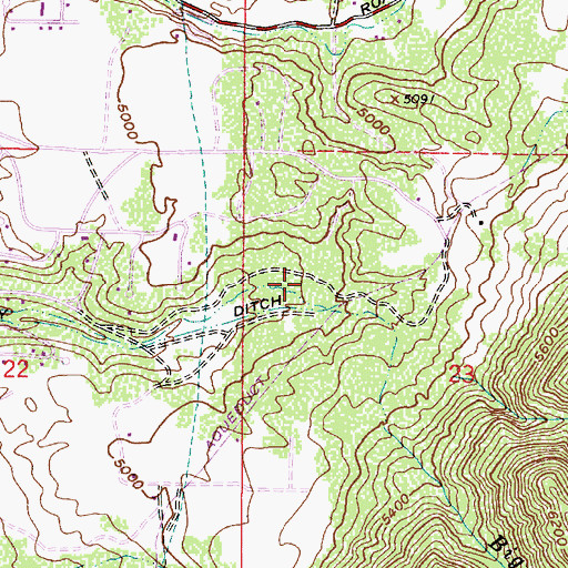 Topographic Map of Hillhaven Estates, UT