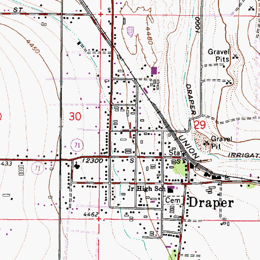 Topographic Map of Draperville, UT