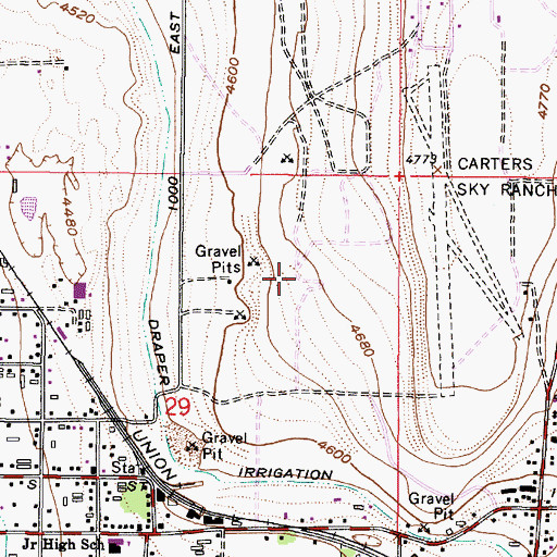 Topographic Map of Eastridge, UT