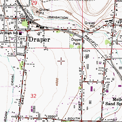 Topographic Map of Somerville in Draper, UT