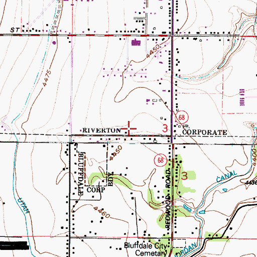 Topographic Map of Densley Estates, UT