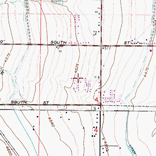 Topographic Map of Pleasant Green Estates, UT