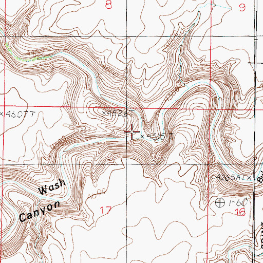 Topographic Map of Bitter Seeps Wash, AZ