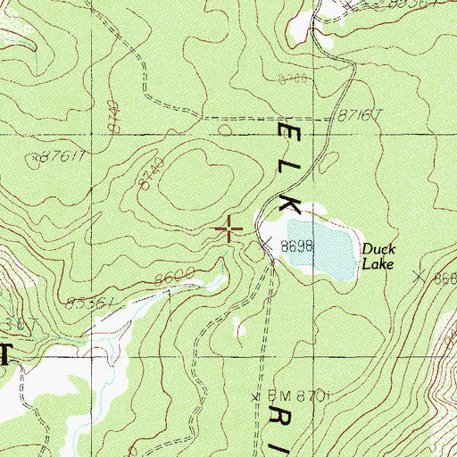 Topographic Map of Duck Lake Point of Interest, UT