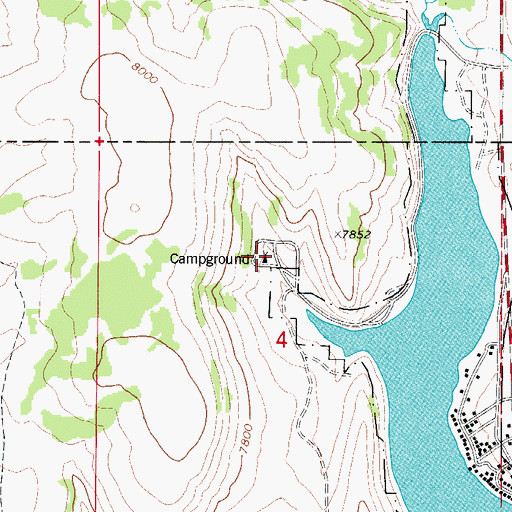 Topographic Map of Scofield Lake SRA Recreation Site, UT