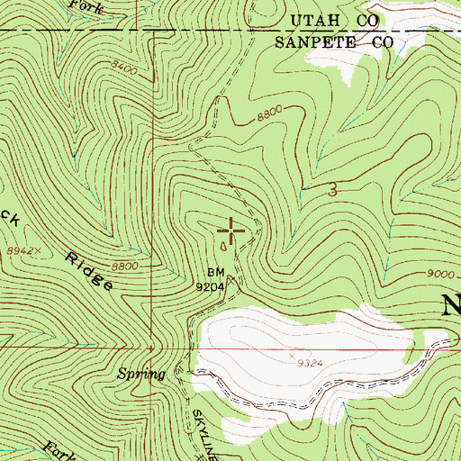 Topographic Map of Johnson Ridge Overlook, UT