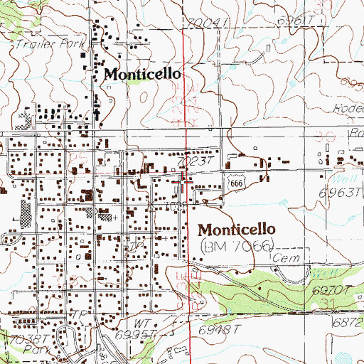 Topographic Map of Monticello District Ranger Office, UT