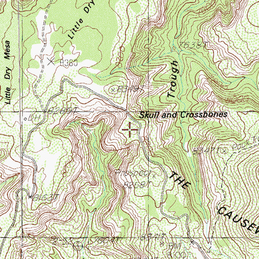 Topographic Map of Skull and Crossbones Point of Interest, UT