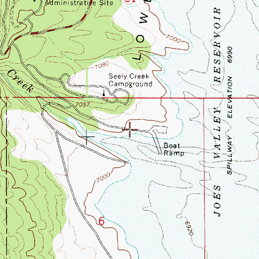 Topographic Map of Joes Valley Marina, UT