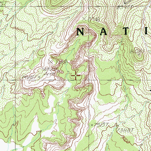 Topographic Map of Natural Arch Point of Interest, UT