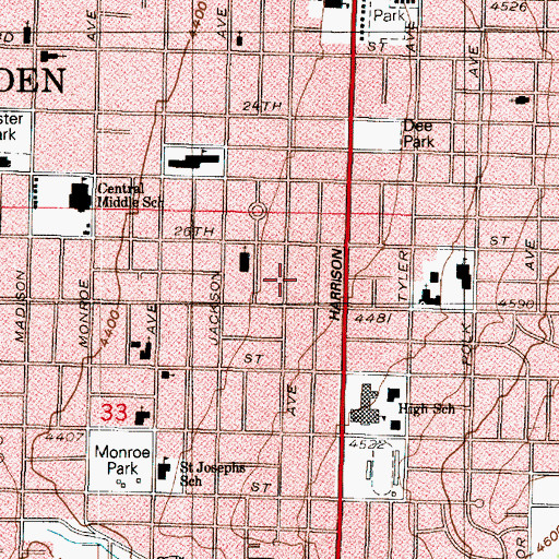 Topographic Map of Moffitts, UT