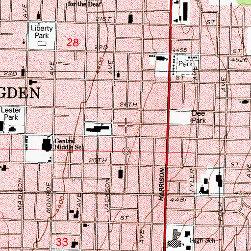 Topographic Map of Kershaws, UT