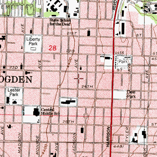 Topographic Map of Hunters, UT