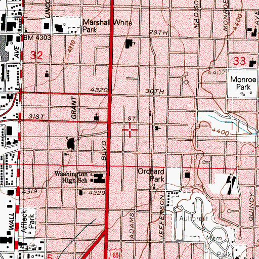 Topographic Map of Woodmansee Main Street, UT