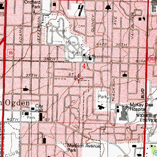 Topographic Map of Prospect Heights, UT