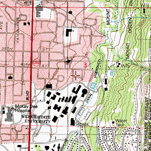 Topographic Map of Mount Ogden Addition, UT