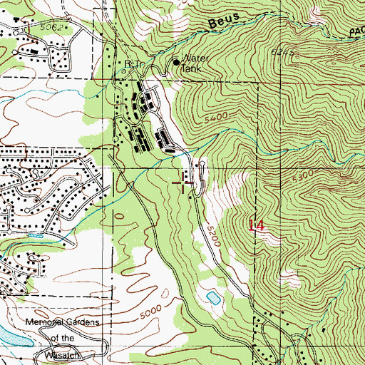Topographic Map of Chanenton Cove, UT