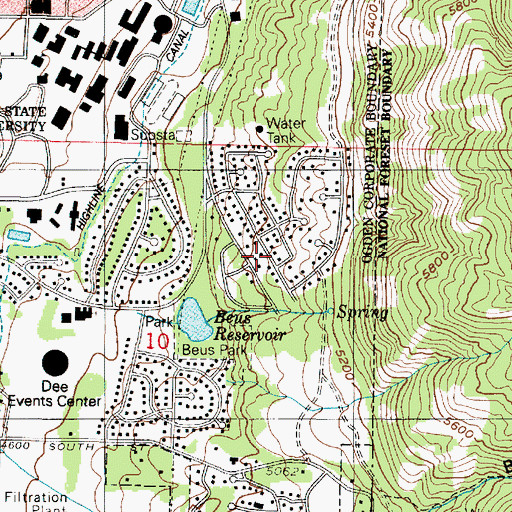 Topographic Map of England Hills, UT