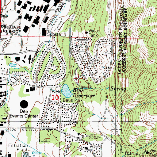 Topographic Map of Oak View Estates, UT