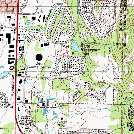 Topographic Map of Forest Green Estates, UT