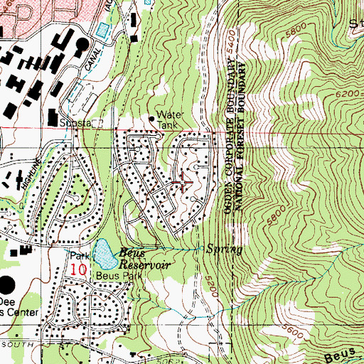 Topographic Map of Beus Hills, UT