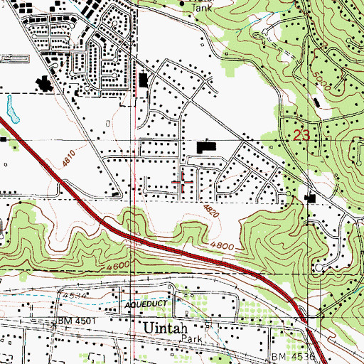 Topographic Map of Oquirrh View, UT