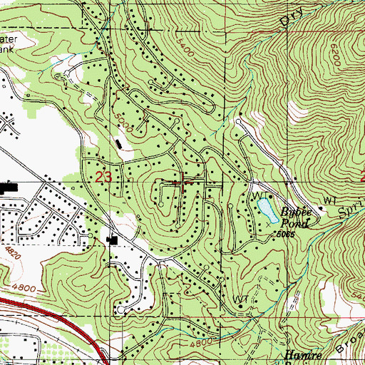 Topographic Map of Raintree, UT