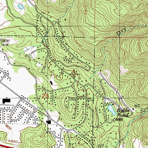 Topographic Map of Woodland Estates, UT