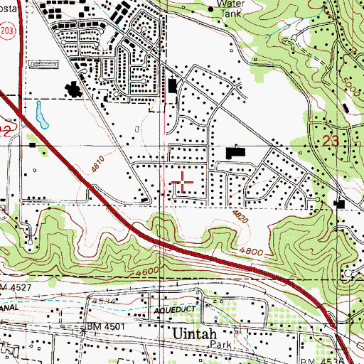Topographic Map of East Highland Estates, UT