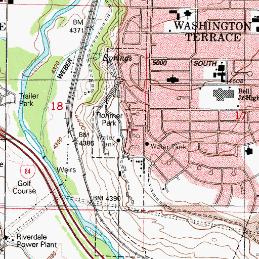 Topographic Map of Southcrest, UT