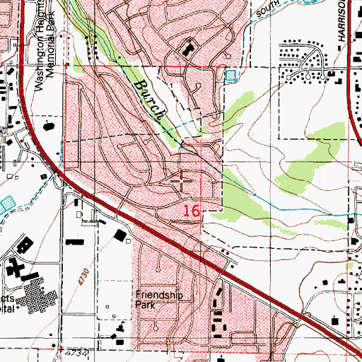 Topographic Map of Burch Creek Heights, UT