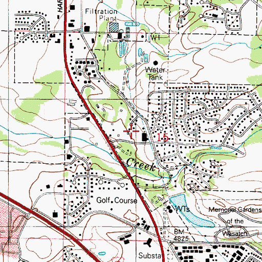Topographic Map of Indian Valley Estates, UT
