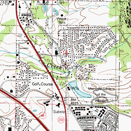Topographic Map of Old Post Estates, UT