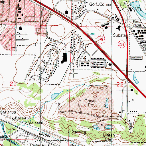 Topographic Map of Windsor Hill Estates, UT