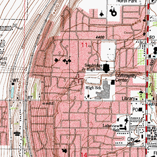 Topographic Map of Westridge, UT