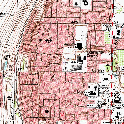 Topographic Map of Ridgewood Estates, UT