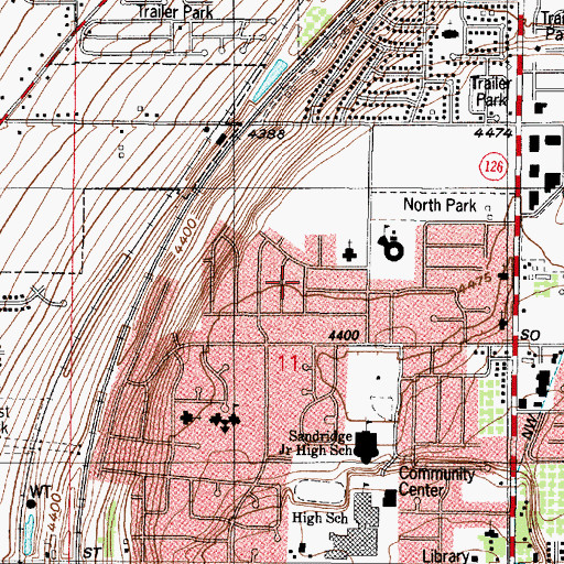 Topographic Map of Lee Mesa, UT