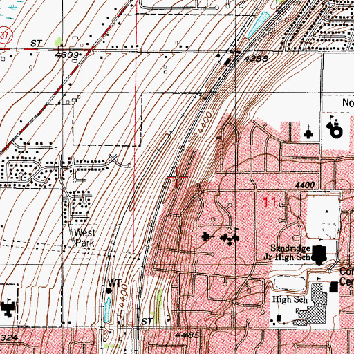 Topographic Map of Cedar Ridge Number Tow, UT